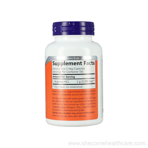 Nitric Oxide Precursor Amino Acid L-Arginine capsules